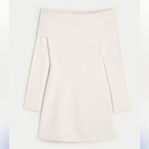 Off-Shoulder Cream Sweater Dress, Hollister - NEW WITH TAGS.